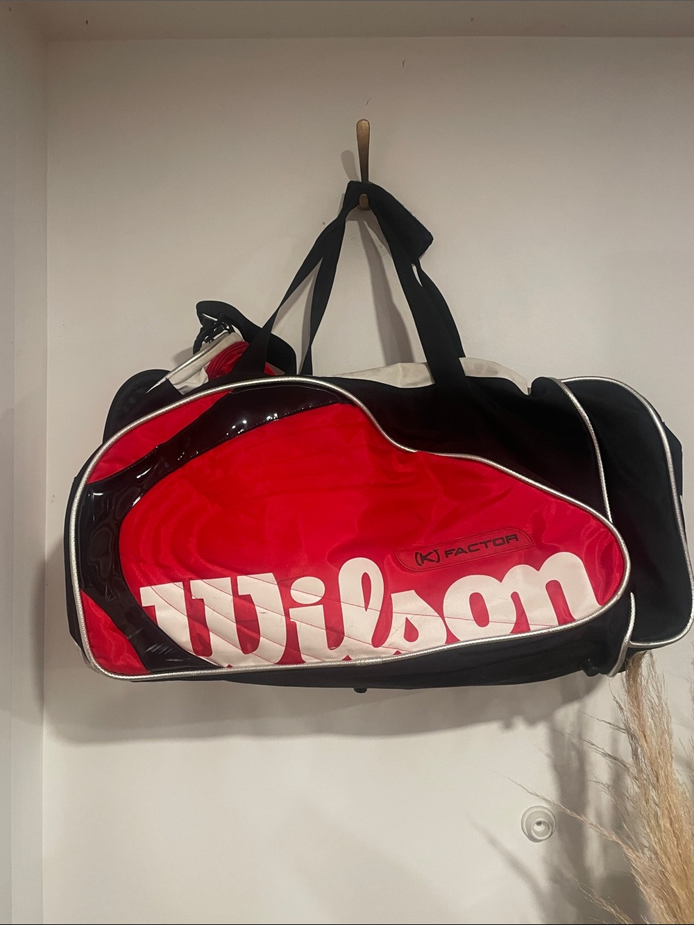 Wilson Pro Tour K Factor Red, Black and White Tennis Duffel Bag